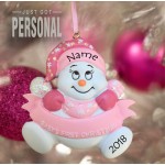 Personalised 1st Christmas Decoration - Baby Girl & Baby Boy - Snow Baby